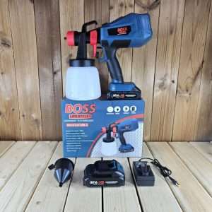 نمایی از پیستوله شارژی باس مدل BS123JY289-2 — ابزار حرفهای رنگآمیزی بیسیم