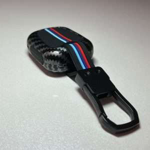 عکس دقیق کاور ریموت و سوئیچ خودرو مدل کربنی دور فلزی شبرنگ مناسب پژو 206 و 207 برای مشاهده