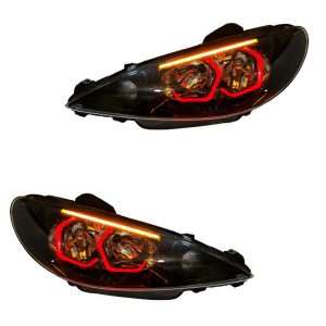 پیش‌نمایش چراغ جلو خودرو 3D-Hexa-B مولتی کالر پژو 206 – بسته دو عددی