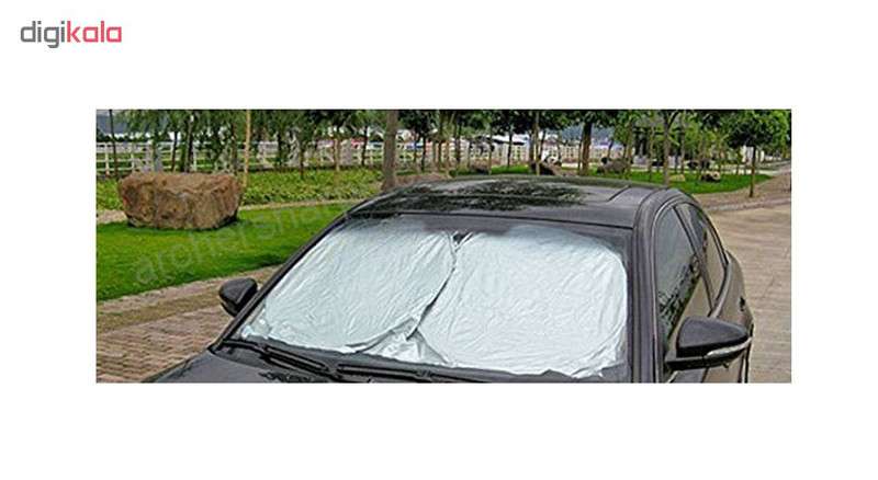 آفتابگیر شیشه جلو خودرو مدل عینکی به همراه کاور نگهدارنده