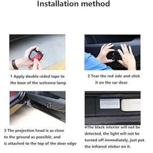 پیش‌نمایش چراغ لوگو زیر درب خودرو وایرلس طرح کربن مناسب پژو – بسته دو عددی