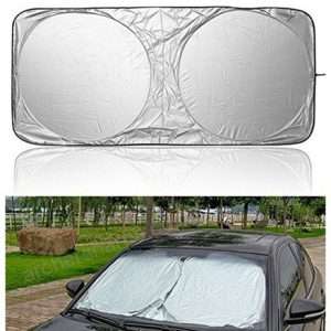 آفتابگیر شیشه جلو خودرو مدل عینکی با کاور نگهدارنده