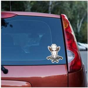 برچسب خودرو طرح اسکلت و تفنگ کد 261 – جذاب و مقاوم