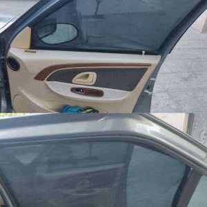 نمایی از پرده آفتابگیر شیشه خودرو مدل 1404 – مجموعه 4 عددی مناسب برای کوییک، تیبا1 و تیبا2