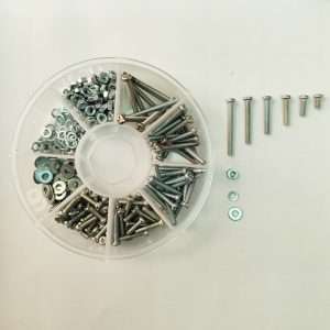 پیچ، مهره و واشر هامر مدل استوانه M3 بسته 340 عددی