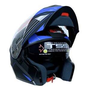 کلاه کاسکت ردلاین مدل MATT BLACK_Blue_C7 – ایمنی و استایل در موتورسواری